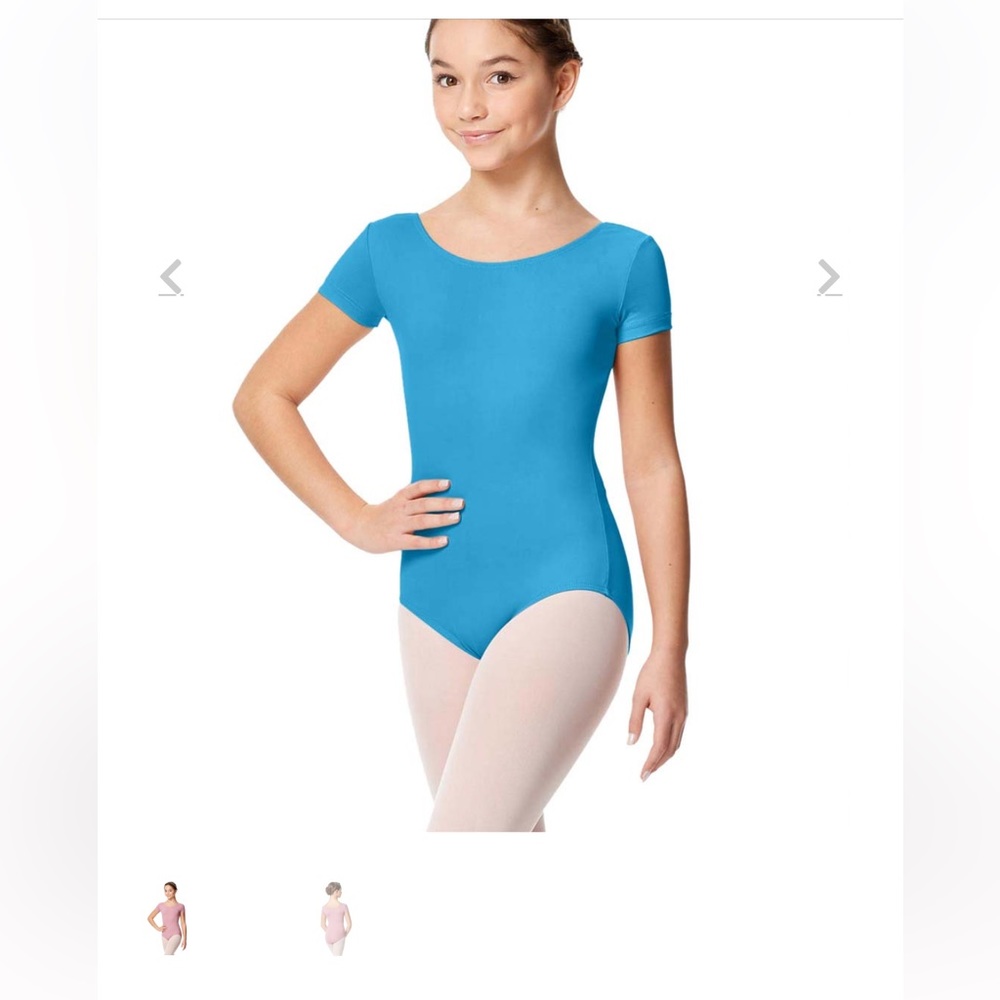 Girls Lulli Microfiber Short-sleeve Abigail leotard, Size 12.